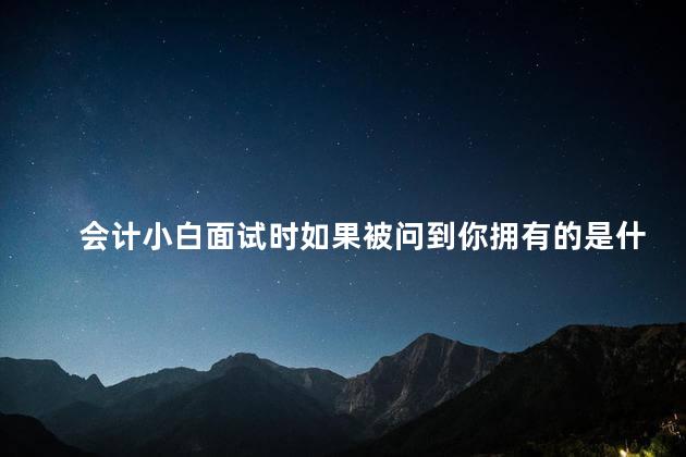 会计小白面试时如果被问到你拥有的是什么怎么回答