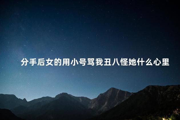 分手后女的用小号骂我丑八怪她什么心里