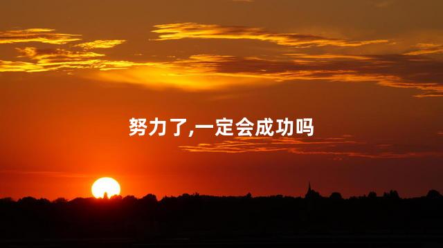 努力了一定会成功吗