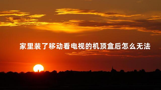 家里装了移动看电视的机顶盒后怎么无法换路由器了