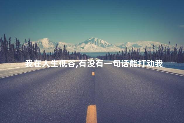 我在人生低谷有没有一句话能打动我