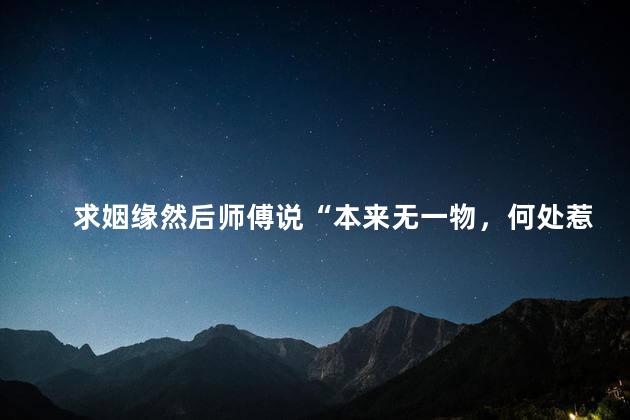 求姻缘然后师傅说“本来无一物，何处惹尘埃”是什么意思