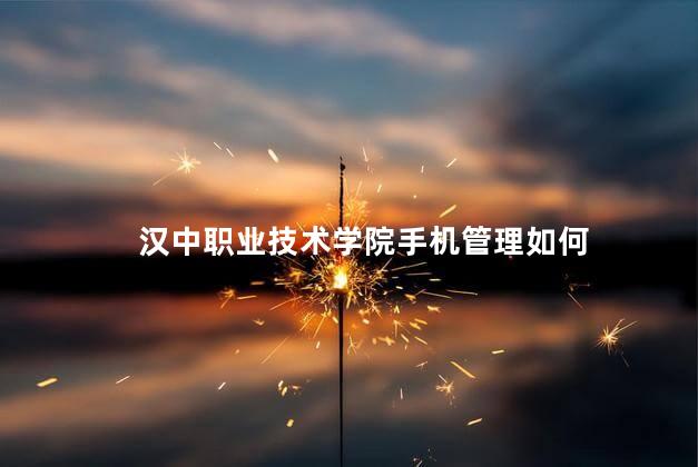 汉中职业技术学院手机管理如何