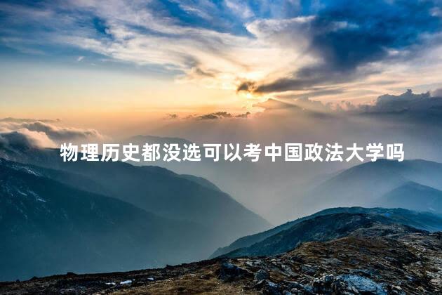 物理历史都没选可以考中国政法大学吗