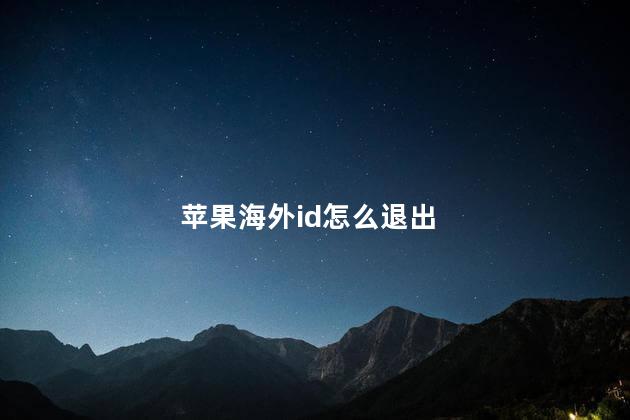 苹果海外id怎么退出
