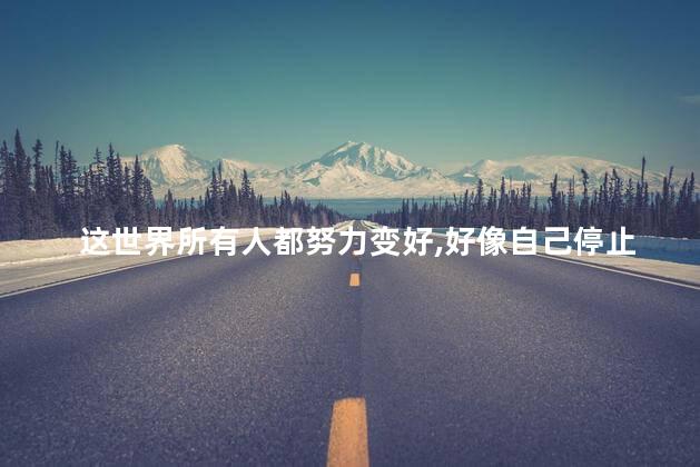 这世界所有人都努力变好，好像自己停止不前了
