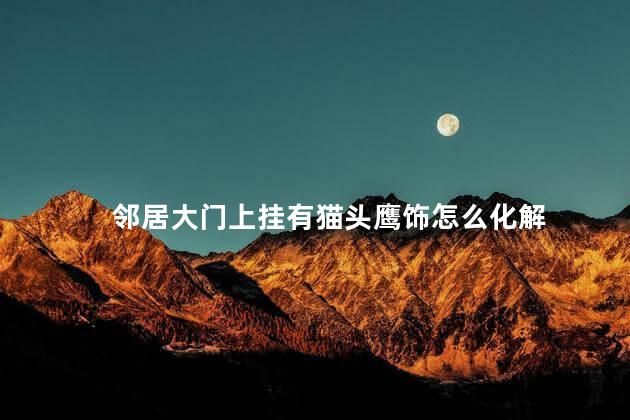 邻居大门上挂有猫头鹰饰怎么化解